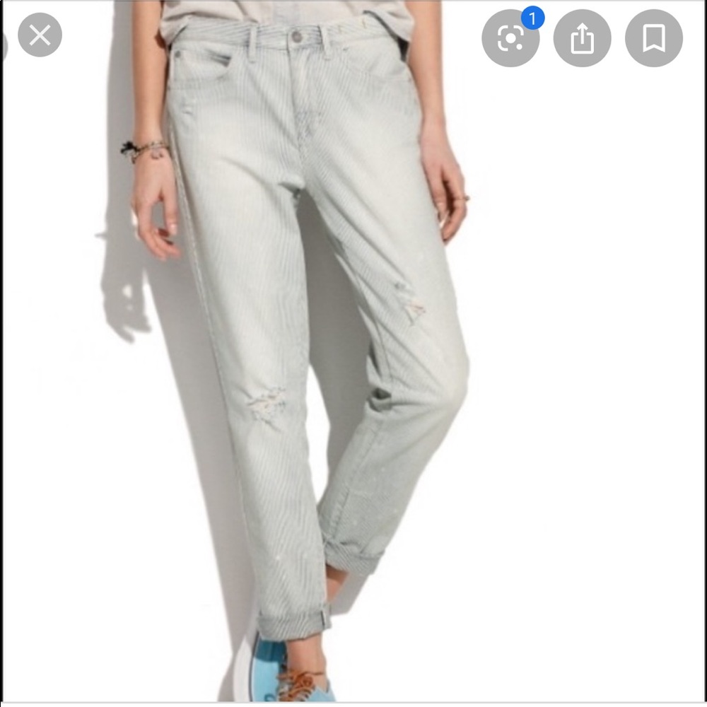 Madewell Railroad Stripe Boyfriend Jeans